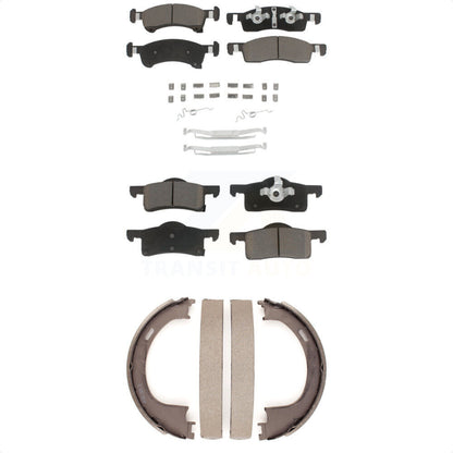 Ceramic Brake Pads Parking Shoe Front Rear Kit For Ford Expedition From 03 19 02