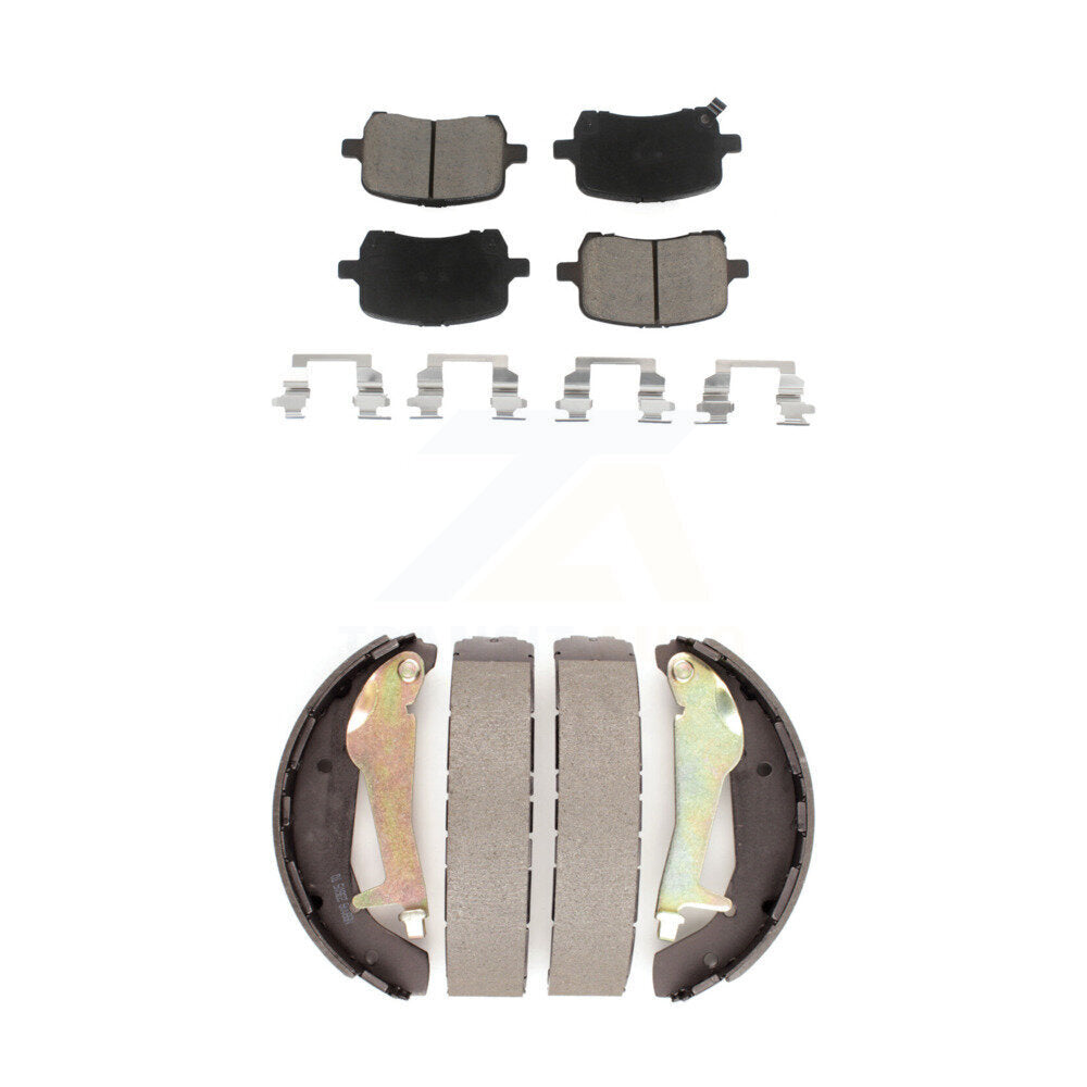 Ceramic Brake Pads And Drum Shoes Front Rear Kit For 2010 Chevrolet HHR SS