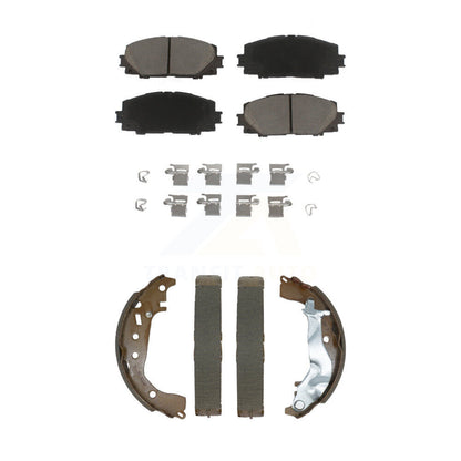 Ceramic Brake Pads And Drum Shoes Front Rear Kit For Toyota Yaris