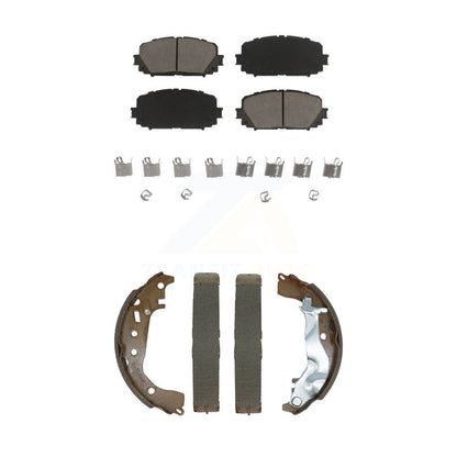 Ceramic Brake Pads & Drum Shoes Front Rear Kit For Toyota Yaris Disc rear brakes