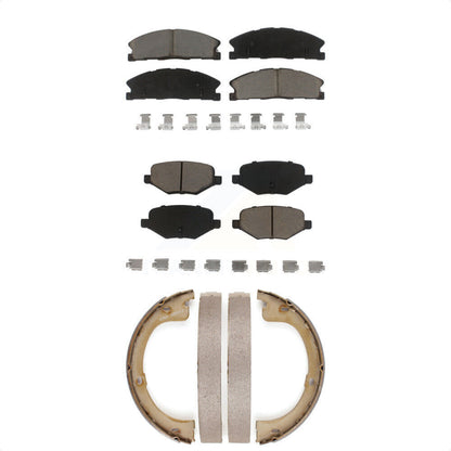 Ceramic Brake Pads And Parking Shoes Front Rear Kit For Lincoln MKT
