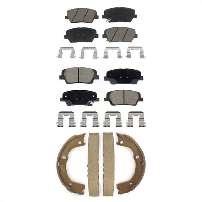 Ceramic Brake Pads Parking Shoes Front Rear Kit For Hyundai Santa Fe Kia Sorento