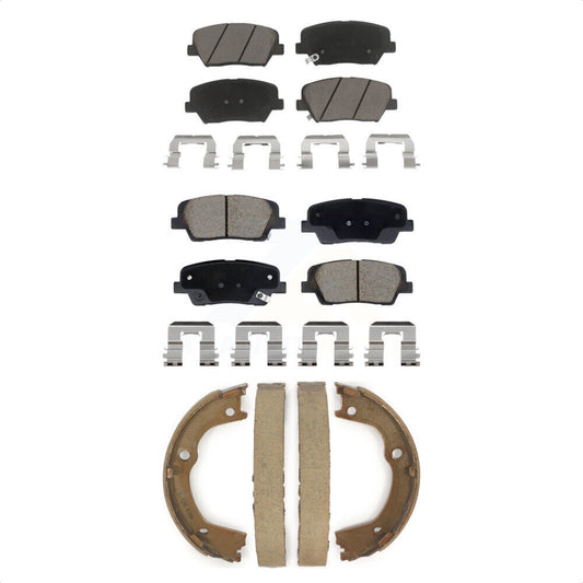 Ceramic Brake Pads Parking Shoes Front Rear Kit For Hyundai Santa Fe Kia Sorento