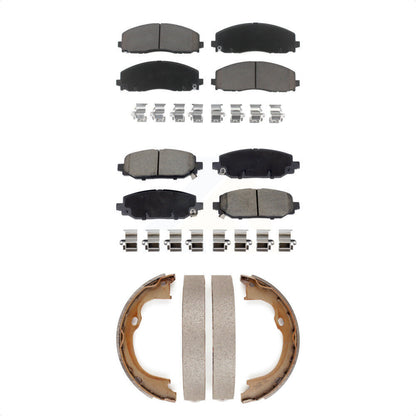Ceramic Brake Pads And Parking Shoes Front Rear Kit For Jeep Wrangler