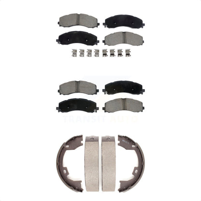 Ceramic Brake Pads And Parking Shoes Front Rear Kit For Ram 2500 3500