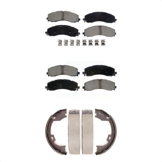 Ceramic Brake Pads And Parking Shoes Front Rear Kit For Ram 2500 3500