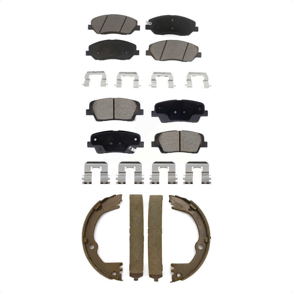 Ceramic Brake Pads And Parking Shoes Front Rear Kit For Hyundai Santa Fe XL 3.3L