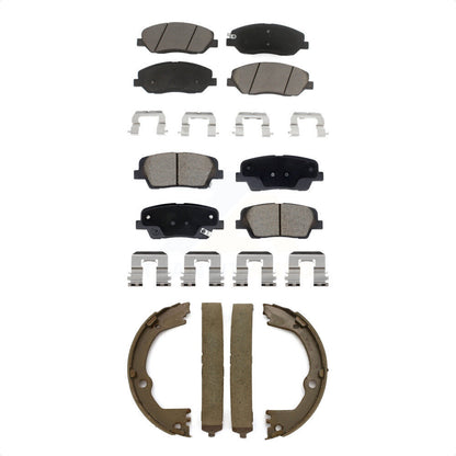 Ceramic Brake Pads And Parking Shoes Front Rear Kit For Hyundai Santa Fe XL 3.3L