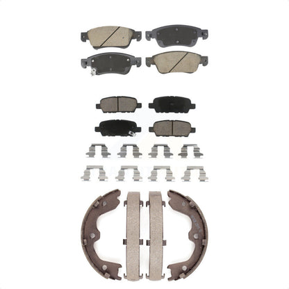 Ceramic Brake Pads And Parking Shoes Front Rear Kit For INFINITI G35 Q60