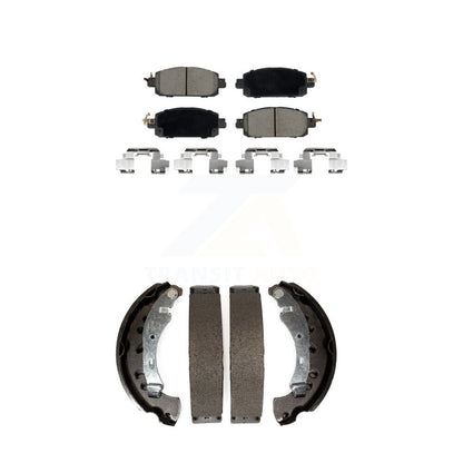 Ceramic Brake Pads And Drum Shoes Front Rear Kit For 2020-2023 Nissan Sentra
