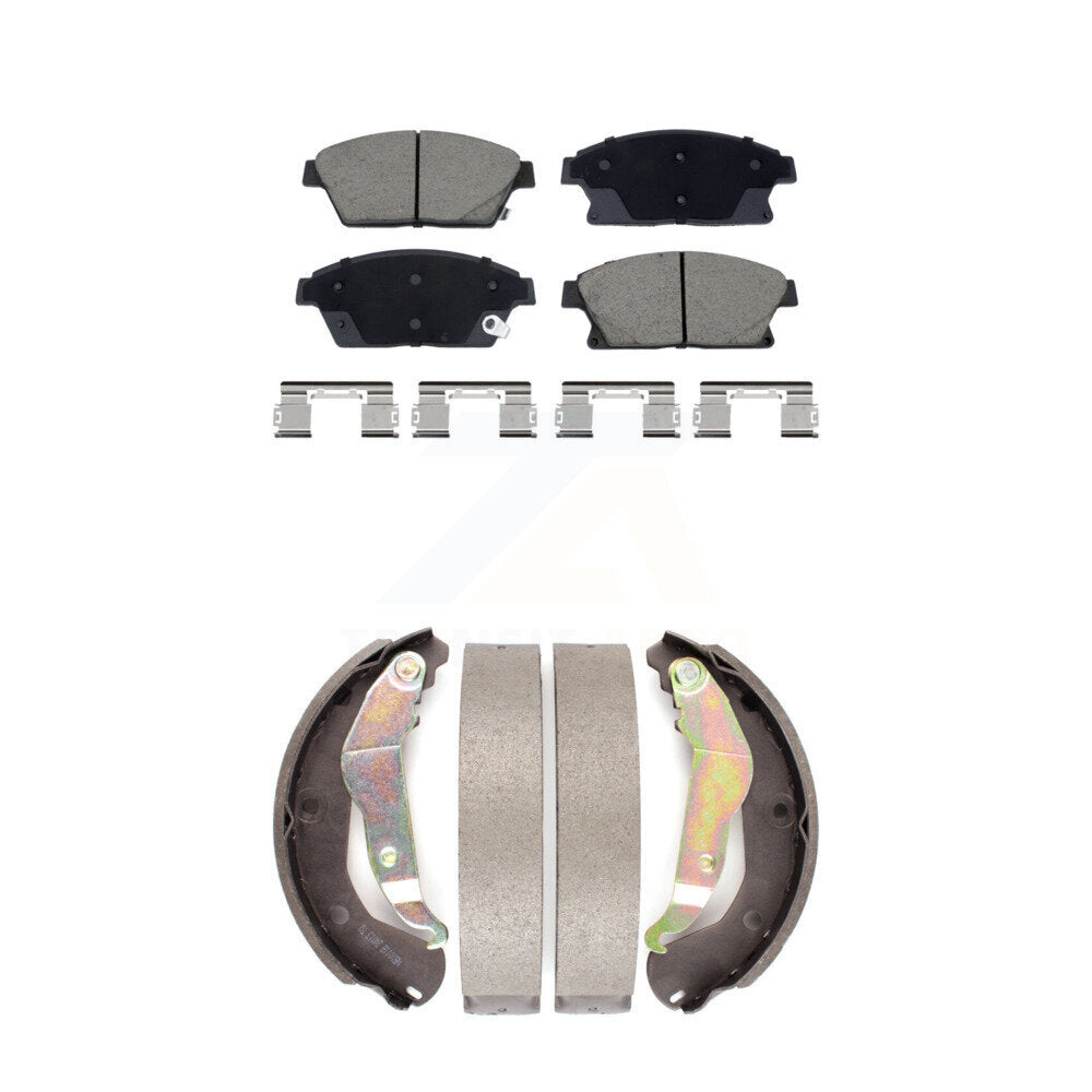 Ceramic Brake Pads And Drum Shoes Front Rear Kit For 2013-2017 Chevrolet Trax