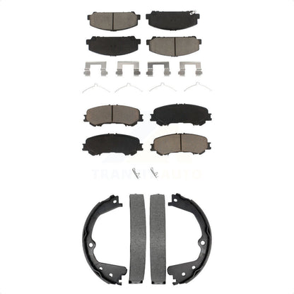 Ceramic Brake Pads And Parking Shoes Front Rear Kit For 2017-2023 Nissan TITAN