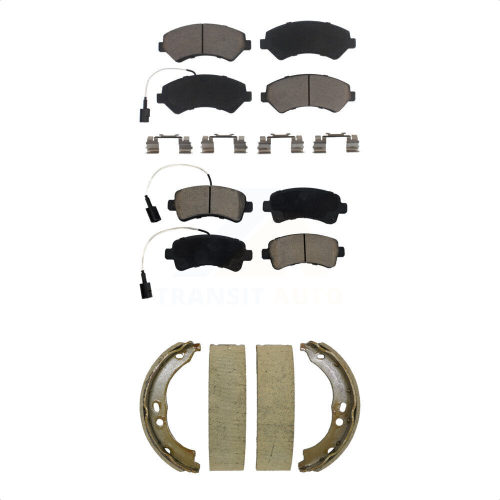 Ceramic Brake Pads Parking Shoes Front Rear Kit For Ram ProMaster 2500 3500 1500