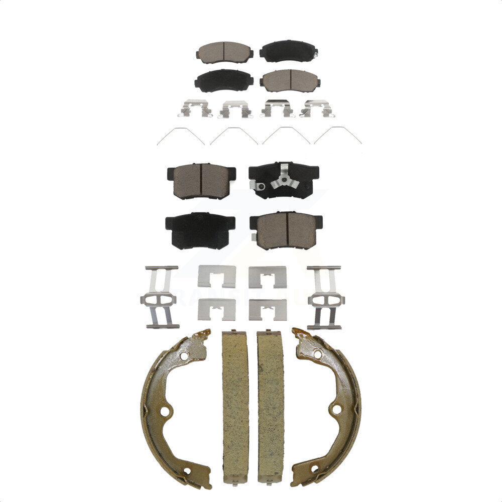 Ceramic Brake Pads And Parking Shoes Front Rear Kit For Honda Crosstour Accord