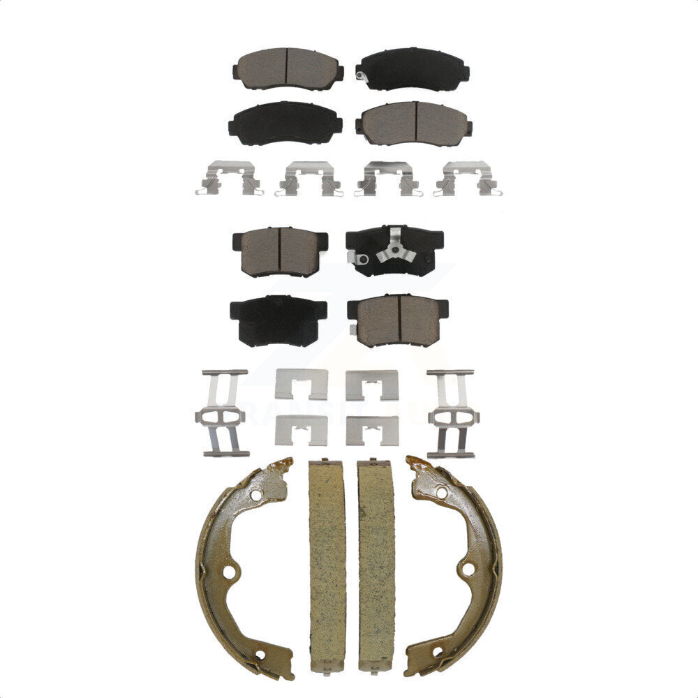 Ceramic Brake Pads And Parking Shoes Front Rear Kit For Honda Accord Crosstour