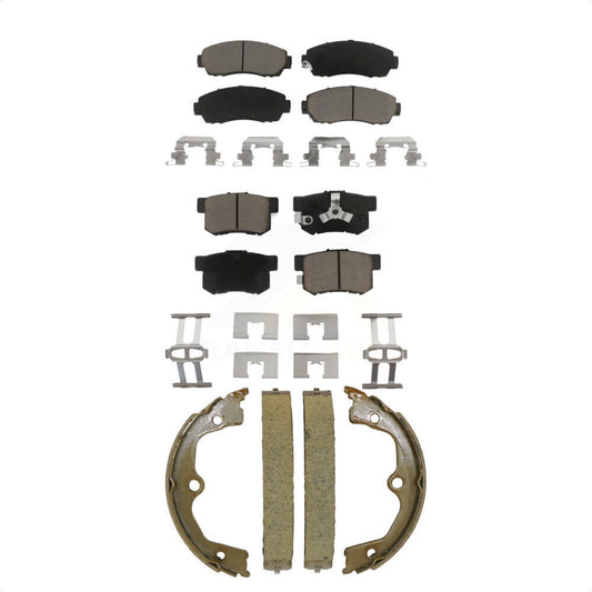 Ceramic Brake Pads And Parking Shoes Front Rear Kit For Honda Accord Crosstour