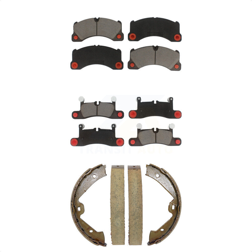 Ceramic Brake Pads & Parking Shoes Front Rear Kit For Volkswagen Touareg Porsche