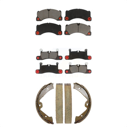 Ceramic Brake Pads & Parking Shoes Front Rear Kit For Volkswagen Touareg Porsche