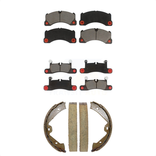 Ceramic Brake Pads & Parking Shoes Front Rear Kit For Volkswagen Touareg Porsche