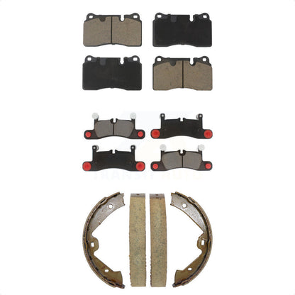 Ceramic Brake Pads And Parking Shoes Front Rear Kit For Volkswagen Touareg