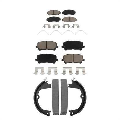 Ceramic Brake Pads And Parking Shoes Front Rear Kit For 2019-2024 Honda Passport