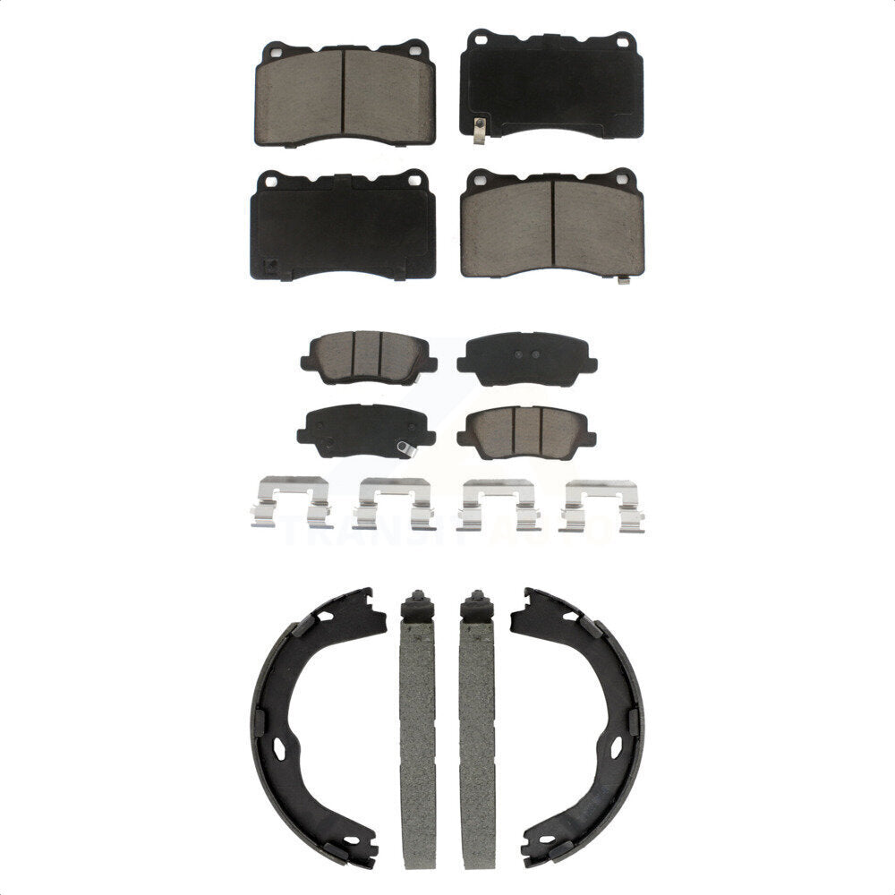 Ceramic Brake Pads And Parking Shoes Front Rear Kit For Cadillac ATS CTS