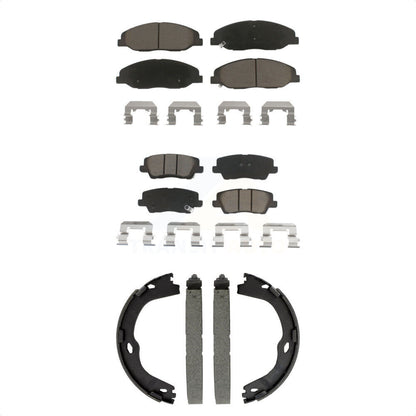 Ceramic Brake Pads And Parking Shoes Front Rear Kit For Cadillac CTS