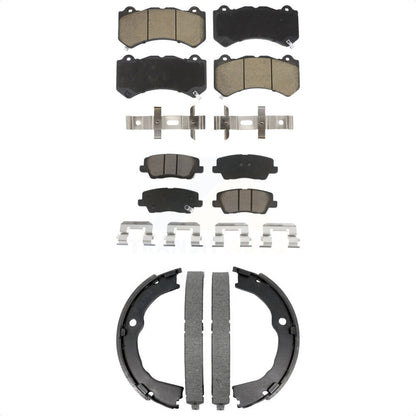 Ceramic Brake Pads Parking Shoes Front Rear Kit For 15 Cadillac CTS V with Coupe