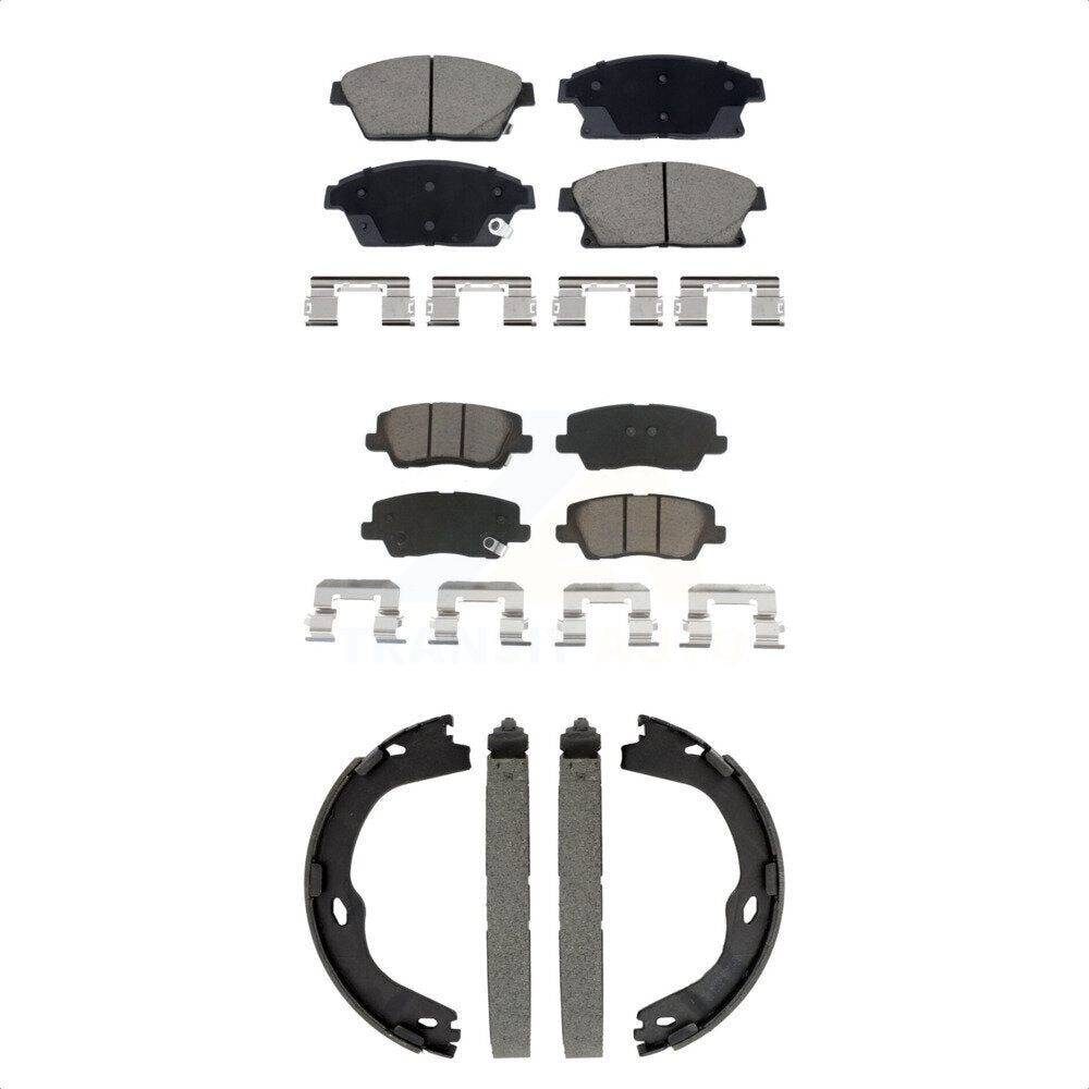 Ceramic Brake Pads And Parking Shoes Front Rear Kit For Cadillac ATS