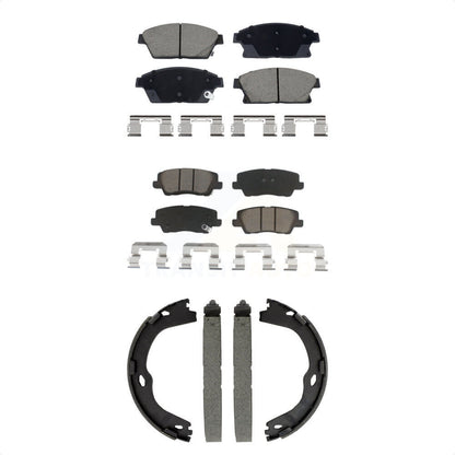 Ceramic Brake Pads And Parking Shoes Front Rear Kit For Cadillac ATS