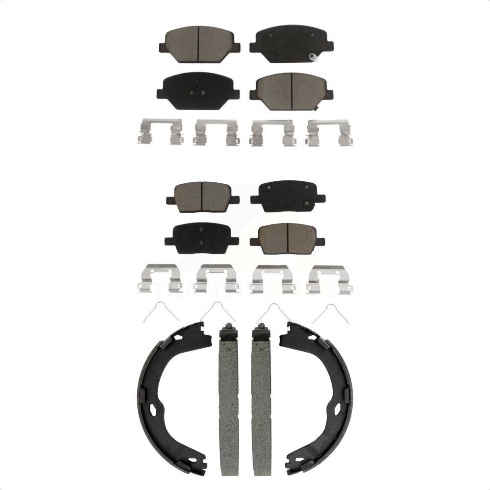 Ceramic Brake Pads And Parking Shoes Front Rear Kit For Chevrolet Camaro