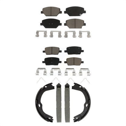 Ceramic Brake Pads And Parking Shoes Front Rear Kit For Chevrolet Camaro