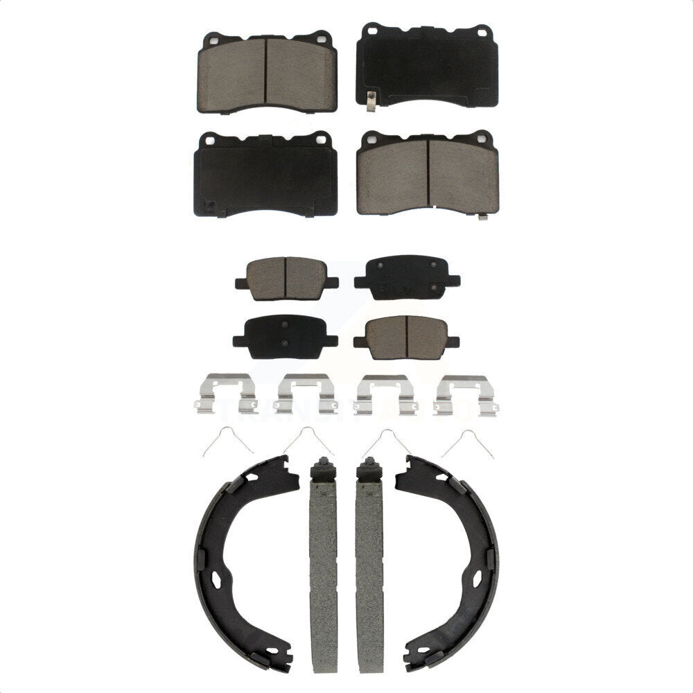 Ceramic Brake Pads And Parking Shoes Front Rear Kit For Chevrolet Camaro