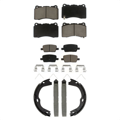 Ceramic Brake Pads And Parking Shoes Front Rear Kit For Chevrolet Camaro