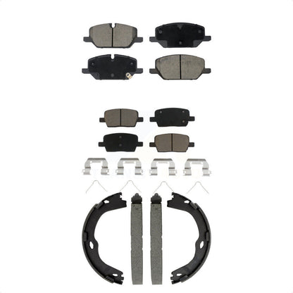 Ceramic Brake Pads & Parking Shoes Front Rear Kit For Chevrolet Camaro LT/LT1/LS