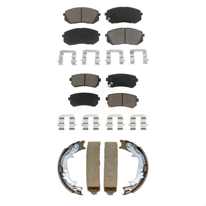 Ceramic Brake Pads & Parking Shoe Front Rear Kit For Hyundai Tucson Kia Sportage
