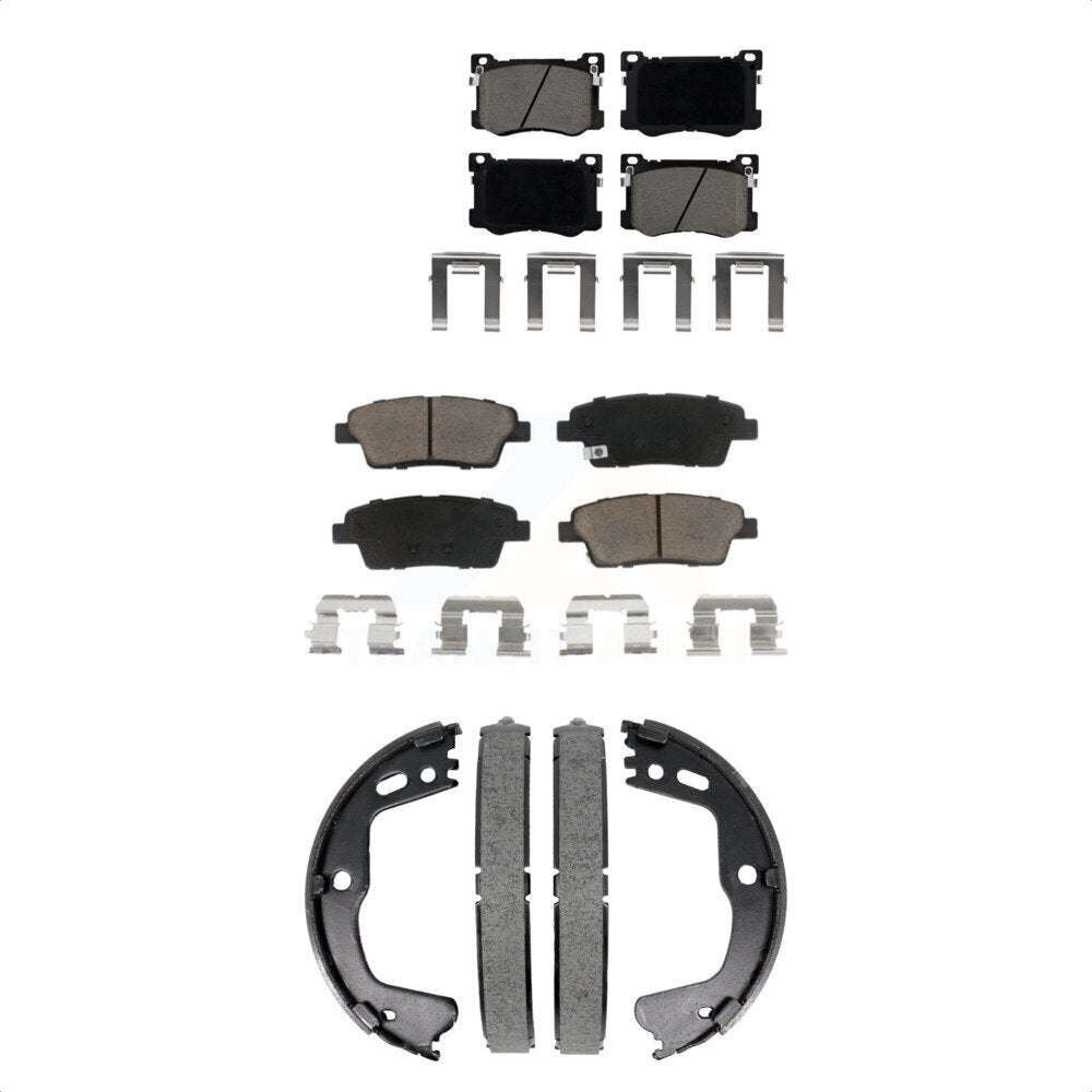 Ceramic Brake Pads And Parking Shoes Front Rear Kit For Hyundai Genesis G80