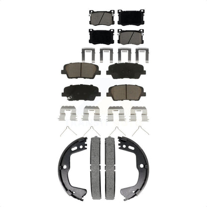 Ceramic Brake Pads & Parking Shoes Front Rear Kit For 2018-2020 Genesis G80 3.3L
