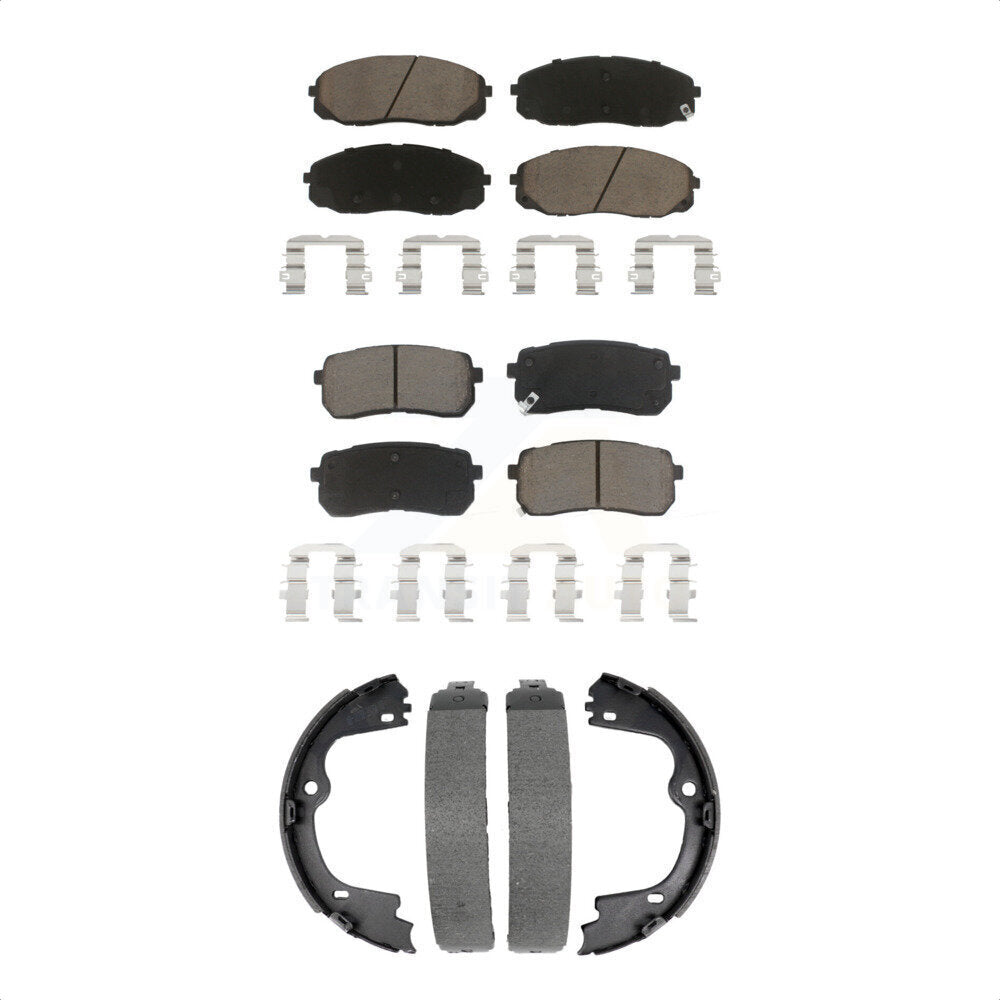 Ceramic Brake Pads And Parking Shoes Front Rear Kit For Kia Sedona