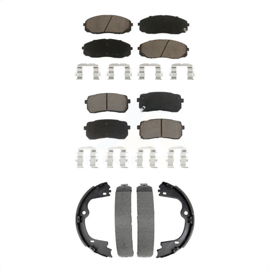 Ceramic Brake Pads And Parking Shoes Front Rear Kit For Kia Sedona