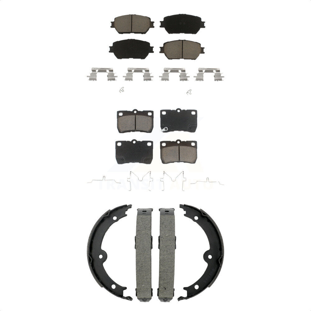 Ceramic Brake Pads And Parking Shoes Front Rear Kit For Lexus IS250 GS300