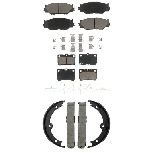 Ceramic Brake Pads And Parking Shoes Front Rear Kit For Lexus IS250