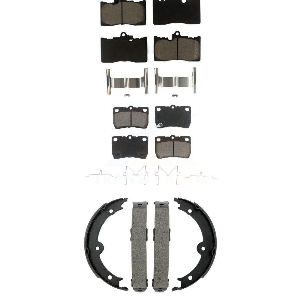 Ceramic Brake Pads And Parking Shoes Front Rear Kit For Lexus IS350 GS350 GS450h
