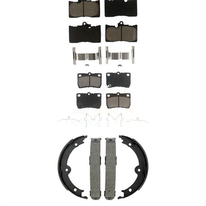 Ceramic Brake Pads And Parking Shoes Front Rear Kit For Lexus IS350 GS350 GS450h