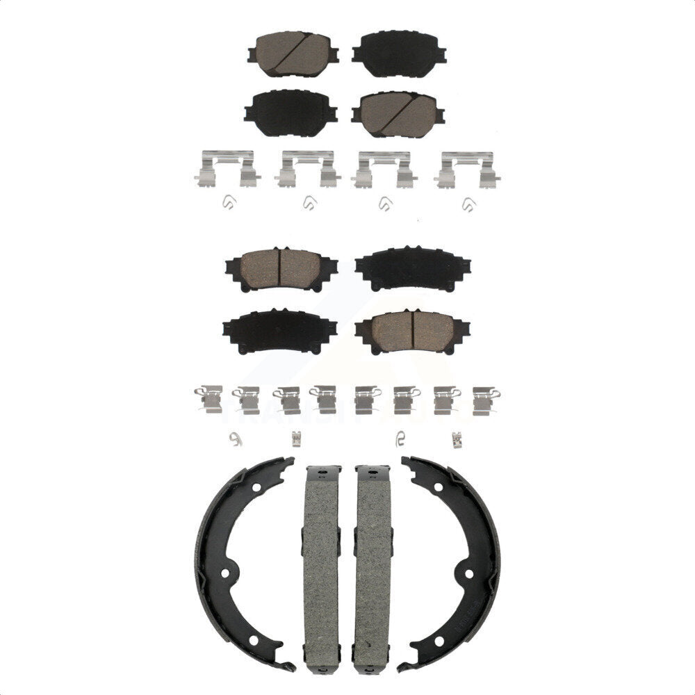 Ceramic Brake Pads And Parking Shoes Front Rear Kit For Lexus IS250