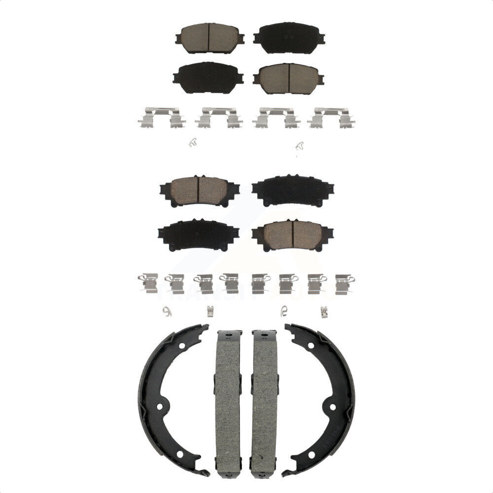 Ceramic Brake Pads Parking Shoes Front Rear Kit For 2014 Lexus IS250 C F Sport