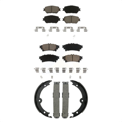 Ceramic Brake Pads Parking Shoes Front Rear Kit For 2014 Lexus IS250 C F Sport