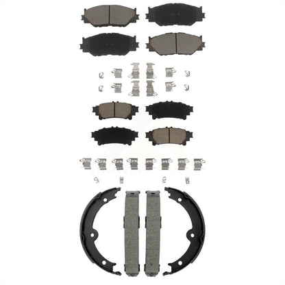 Ceramic Brake Pads And Parking Shoe Front Rear Kit For Lexus IS250 Base with RWD