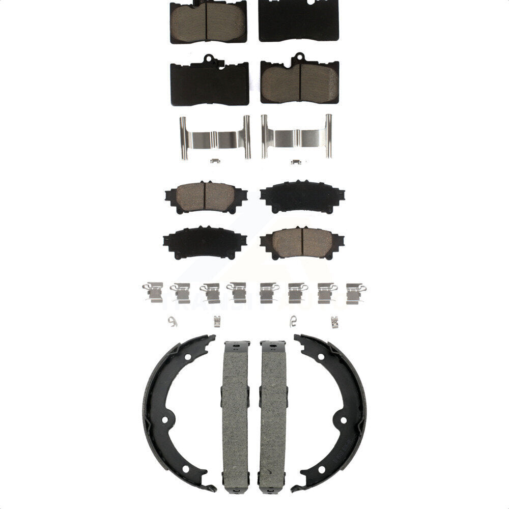 Ceramic Brake Pads Parking Shoe Front Rear Kit For 14-15 Lexus IS350 Convertible