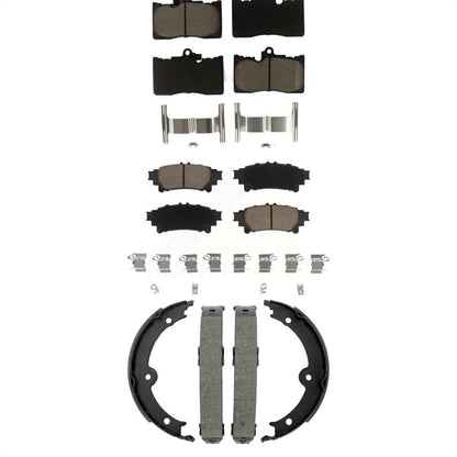 Ceramic Brake Pads Parking Shoe Front Rear Kit For 14-15 Lexus IS350 Convertible